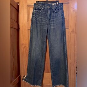 rag & bone Dark Blue Wide Leg Jeans